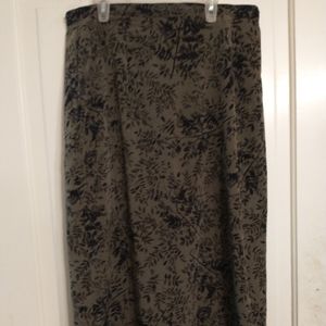 Straight Skirt Mid Calf Floral Print